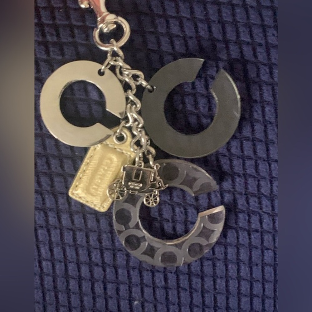 Coach Rare Horse And Carriage Large Signature C's Keychain Fob Or Bag Charm